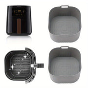 2 piezas de bandeja de silicona cuadrada para horno de freidora de aire accesorios