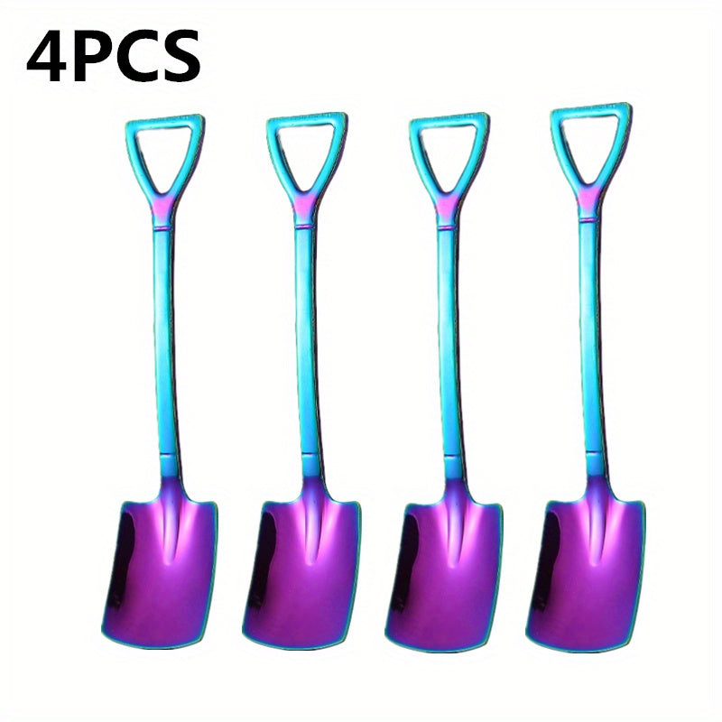 Set of 4 or 8 Stainless Steel Coffee Scoops Shovel Shape for Tea Ice Cream Kitchen