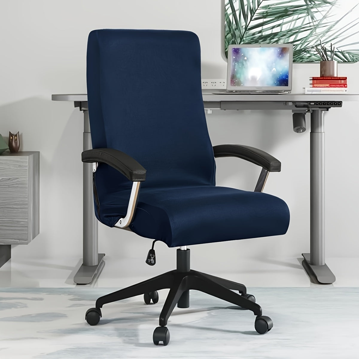 "Zipper Office Chair Cover for Swivel Chairs, High Back Protection, Washable Polyester Spandex Blend - Multiple Colors, TIANWOWO"