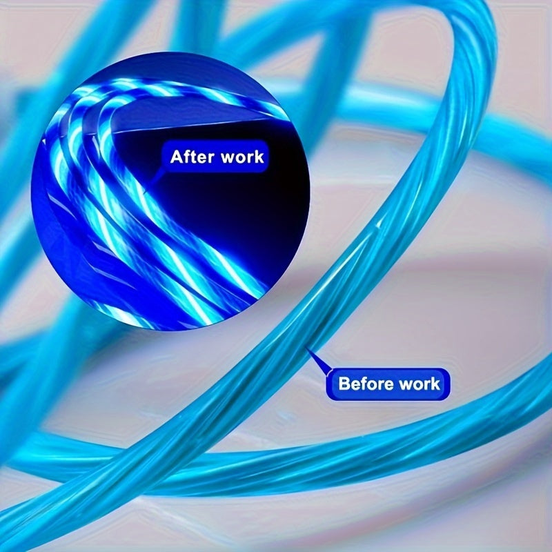 3-in-1 USB зарядка кабели 12W Зарядка 1.2m/2m Micro USB Type C uchun iPhone Android