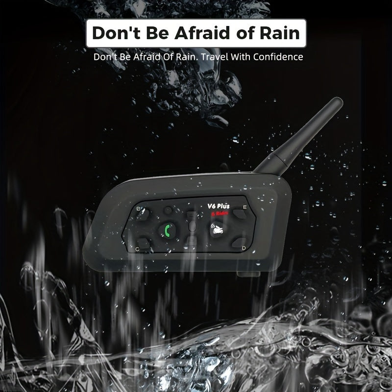 Motorcycle Helmet Intercom Wireless Headset with 1200m Range and Volume Control