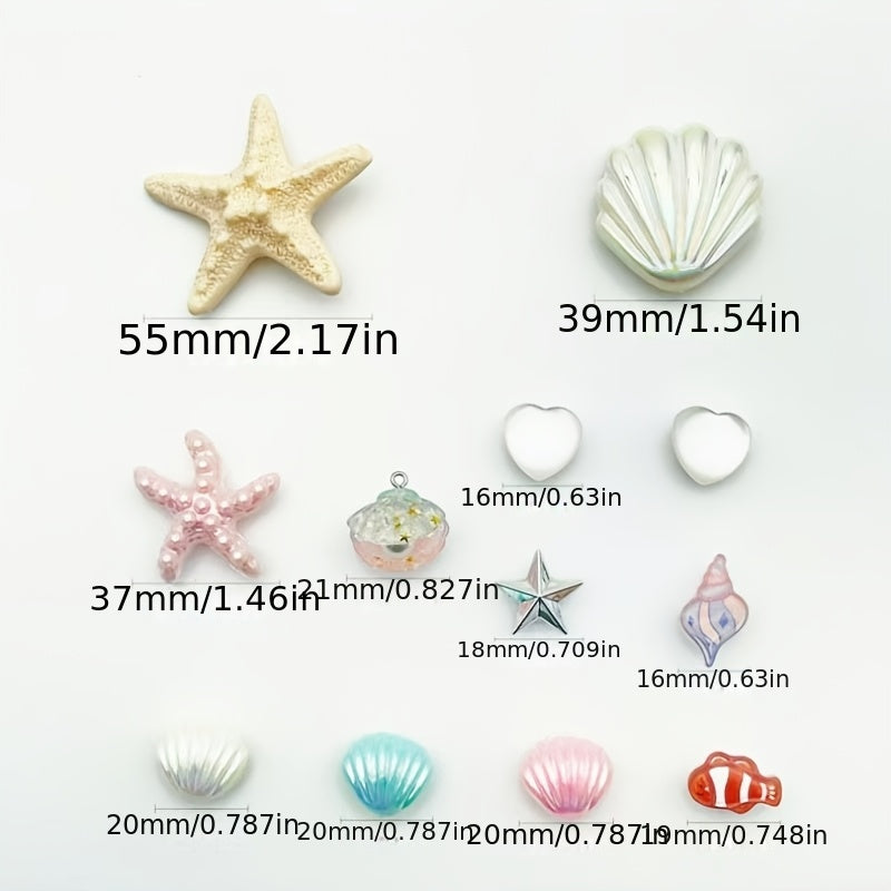 12Pcs Sea Life Shoe Charms Set - Removable Rhinestone Chains for Clogs