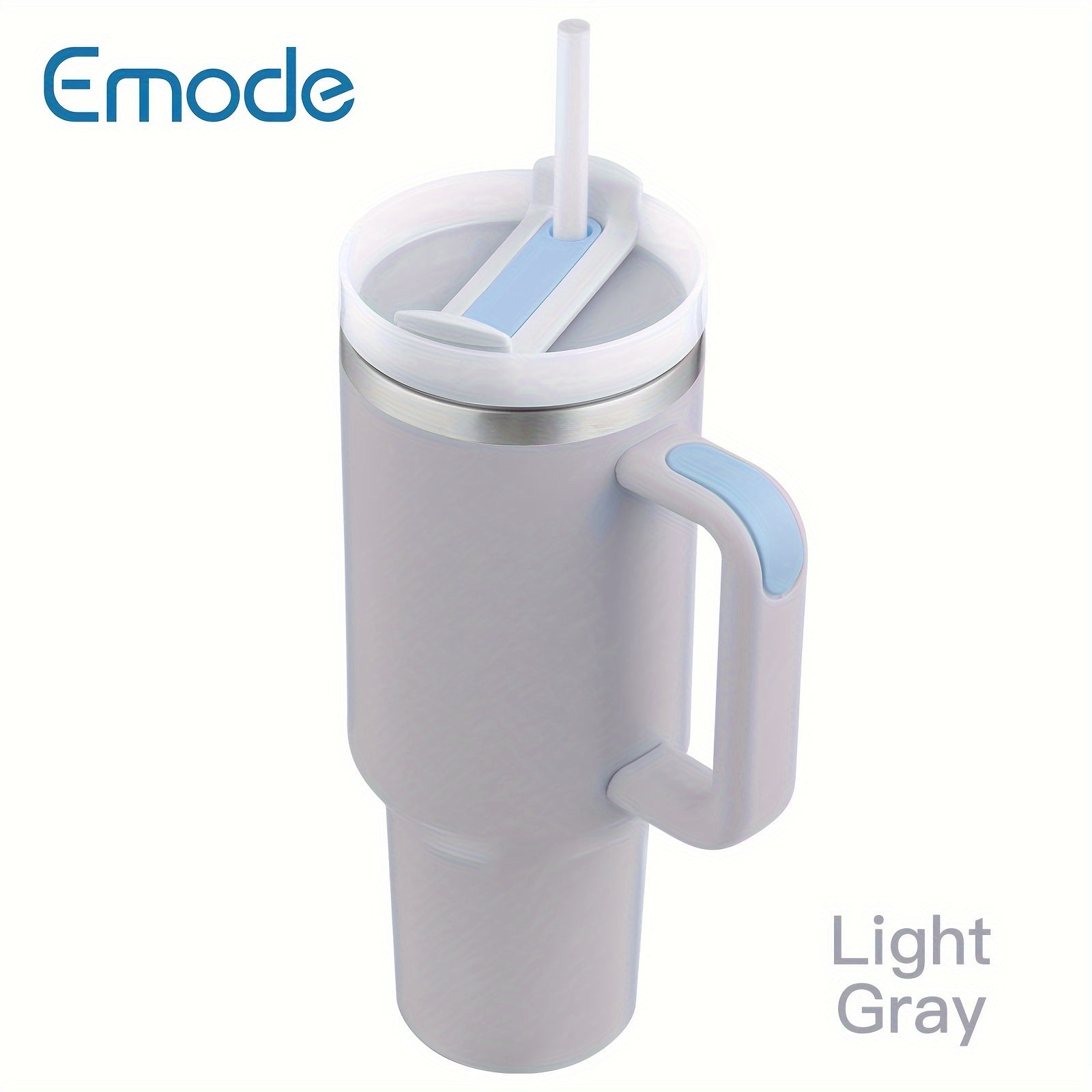 Taza de viaje de acero inoxidable con tapa y asa para bebidas de verano