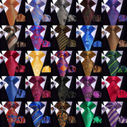 Men's Necktie Pocket Square Cufflinks Set for Wedding Business Party