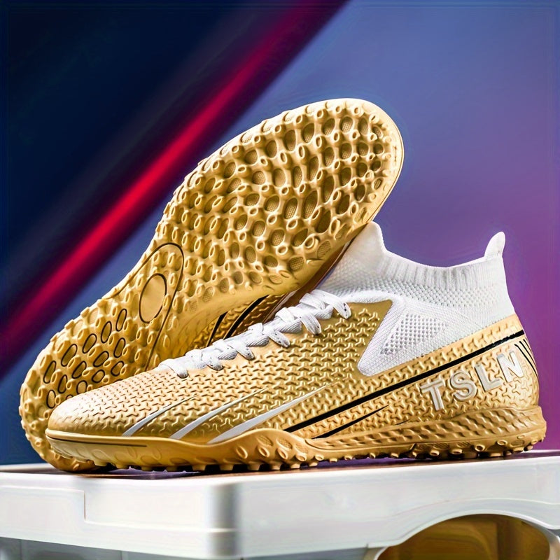 Мужские высокие футбольные бутсы для травы, дышащие, противоскользящие, для уличных тренировок