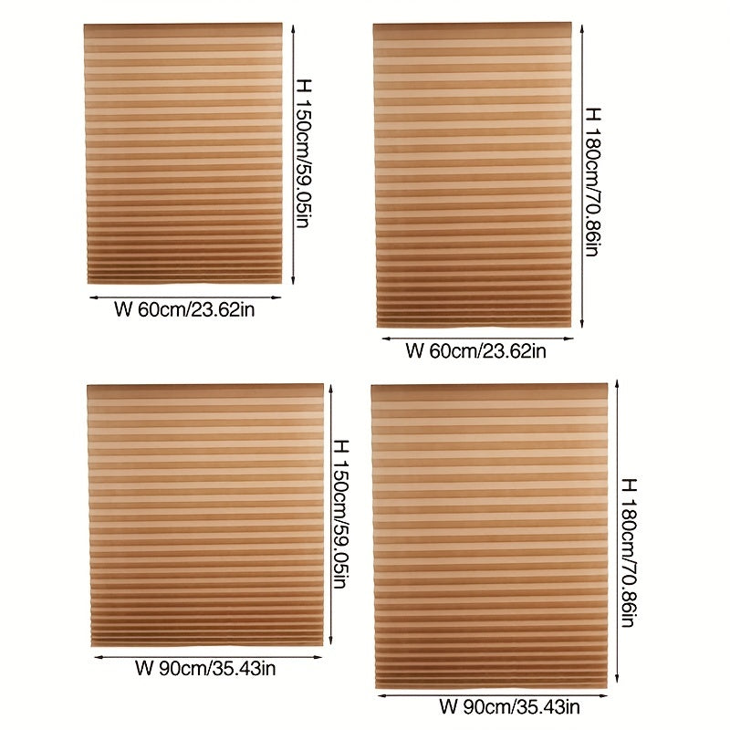 Blackout Door Curtain in Black Pleated Non-Woven Sunshade for Kitchen Bathroom Living Room Privacy Light Control