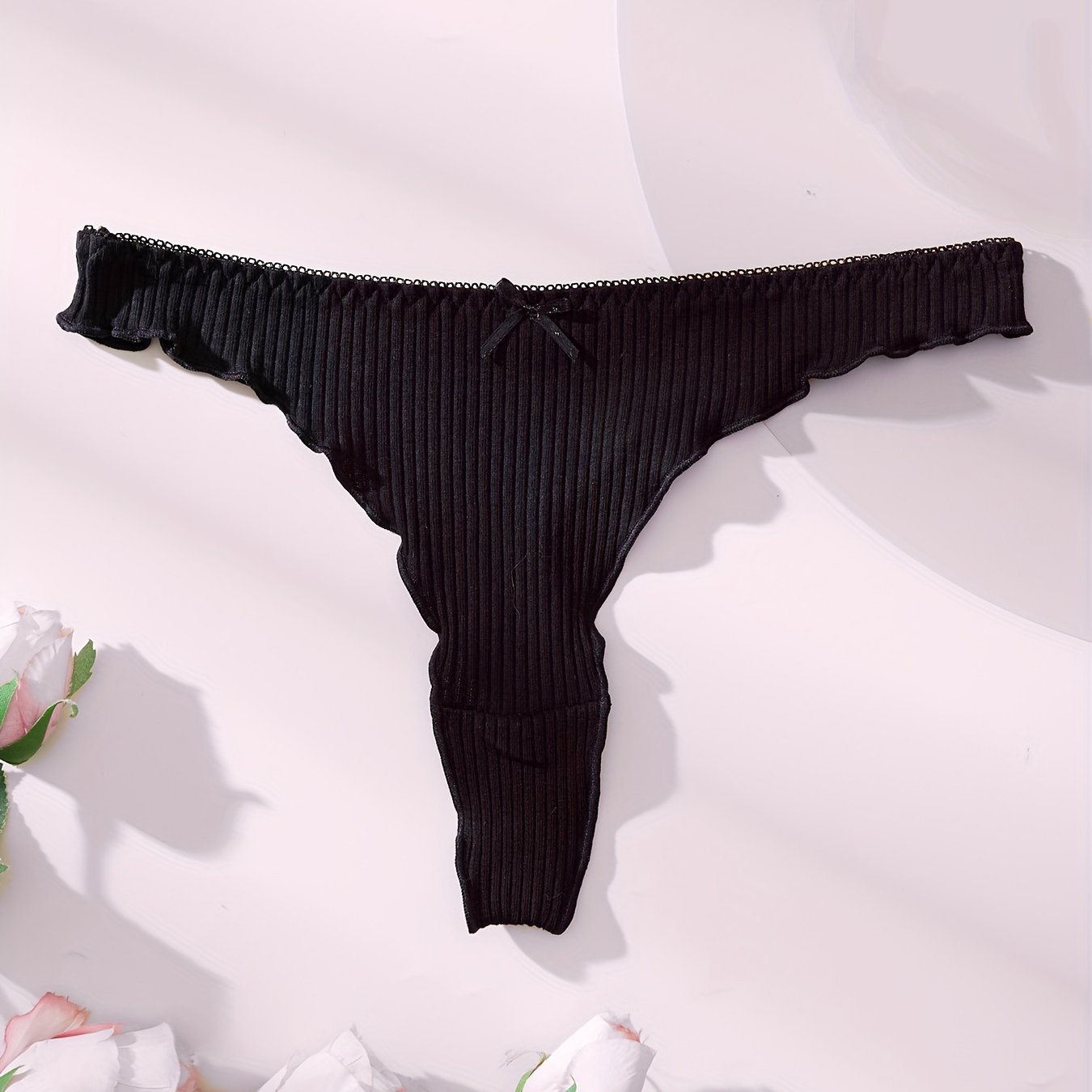 Women’s Breathable Lace Thong with Bow Underwear