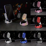 Soporte de teléfono para coche con cristales de lujo y soporte de succión giratorio para tablero y rejilla de ventilación