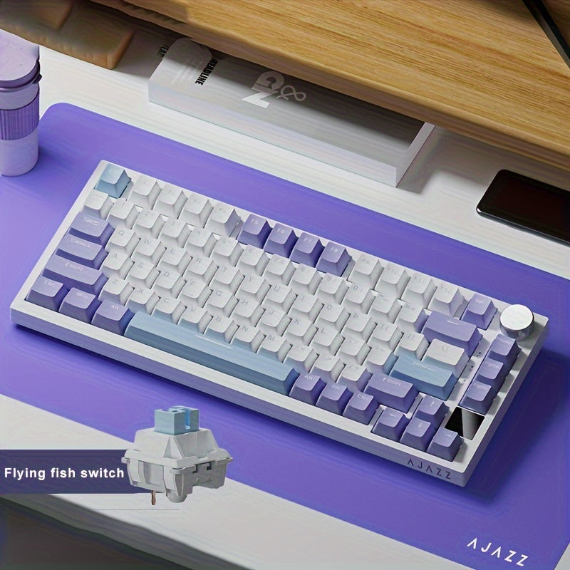 Wireless Mechanical Keyboard 75% RGB Backlit Hot-Swappable PBT Keycaps Wireless USB Charging for Gaming and Office