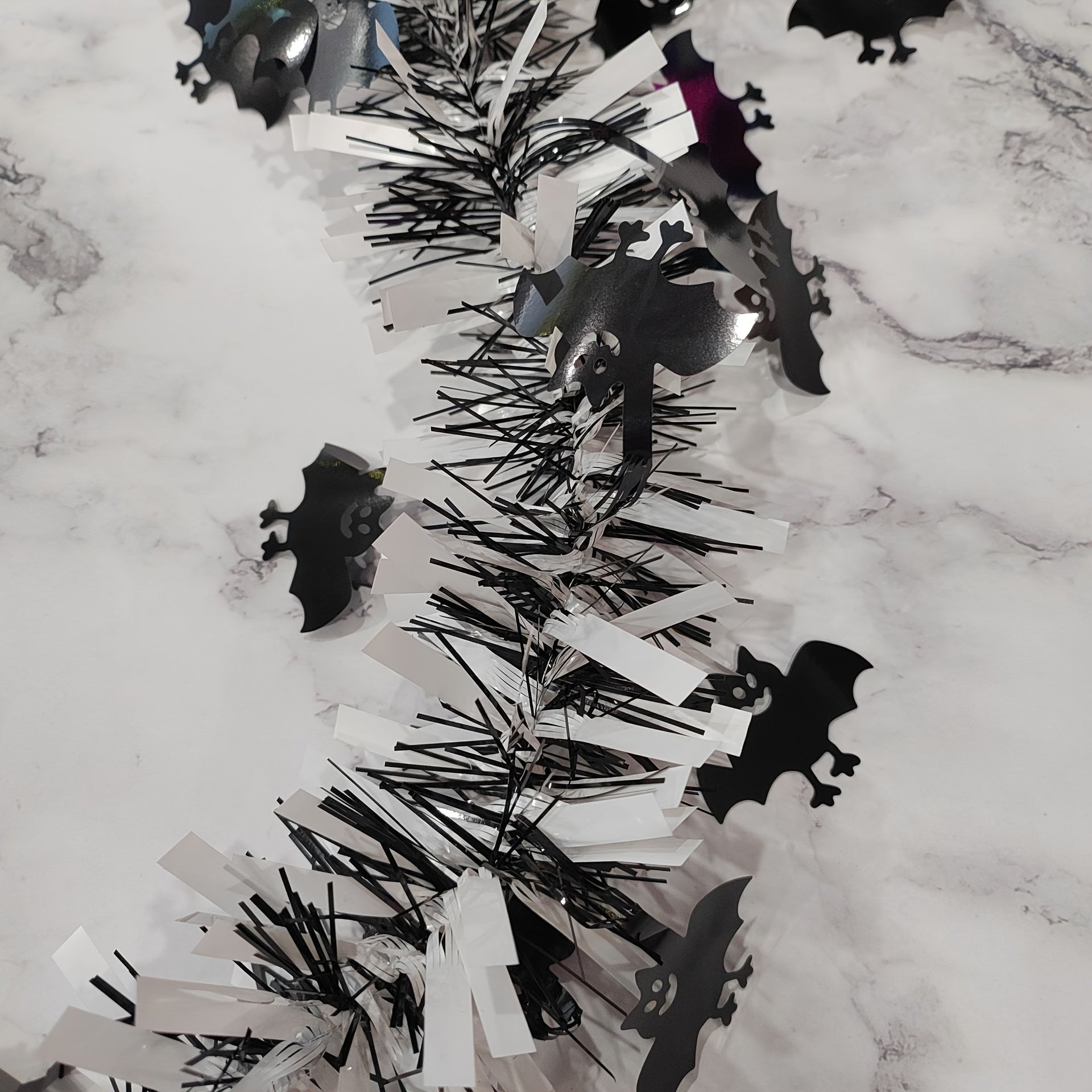 Halloween Bat and Pumpkin Garland Set, 152.4cm, Fireplace Decor, Battery-Free