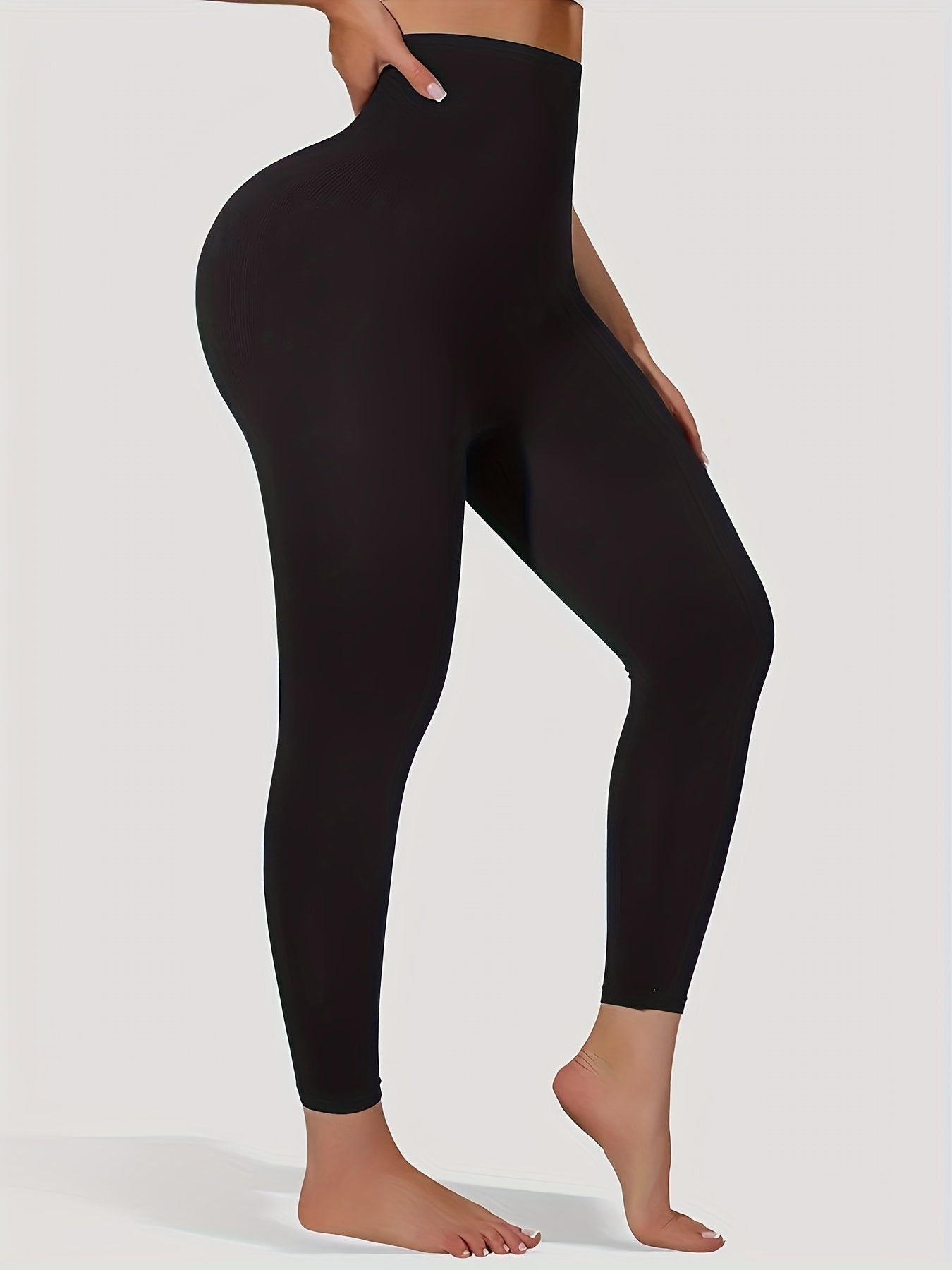 Women's High-Waist Tummy Control Shapewear Leggings Seamless Nylon Spandex for Yoga Fitness Outdoor