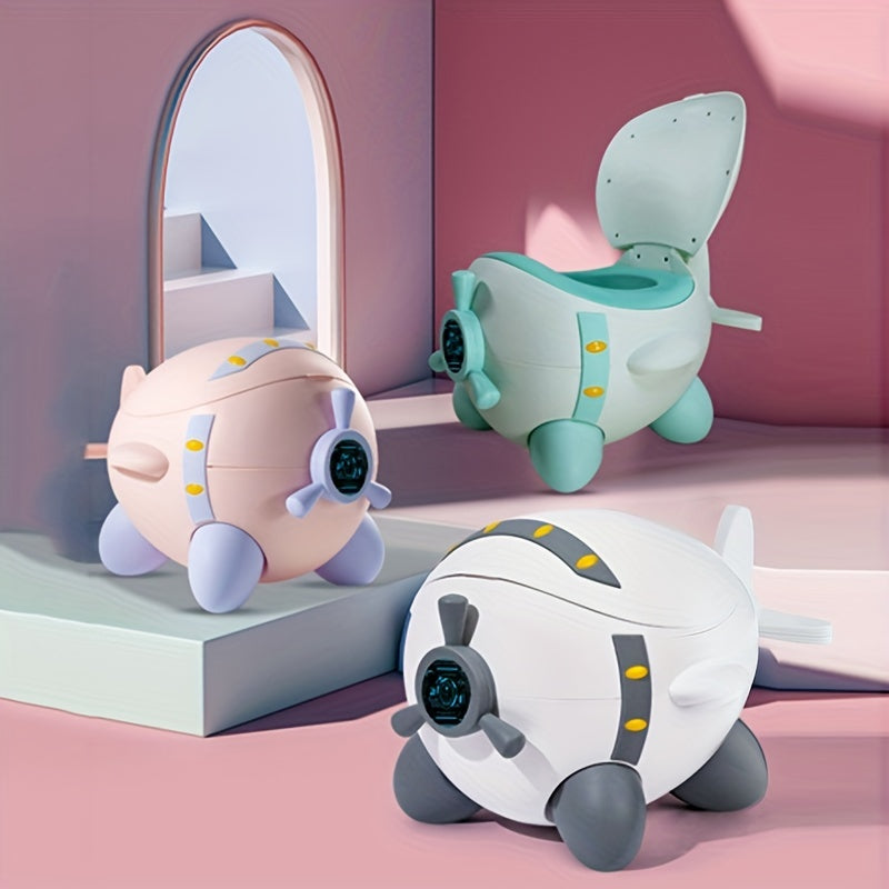 Cartoon Airplane Potty Training Seat for Babies and Toddlers with Stability and Comfort