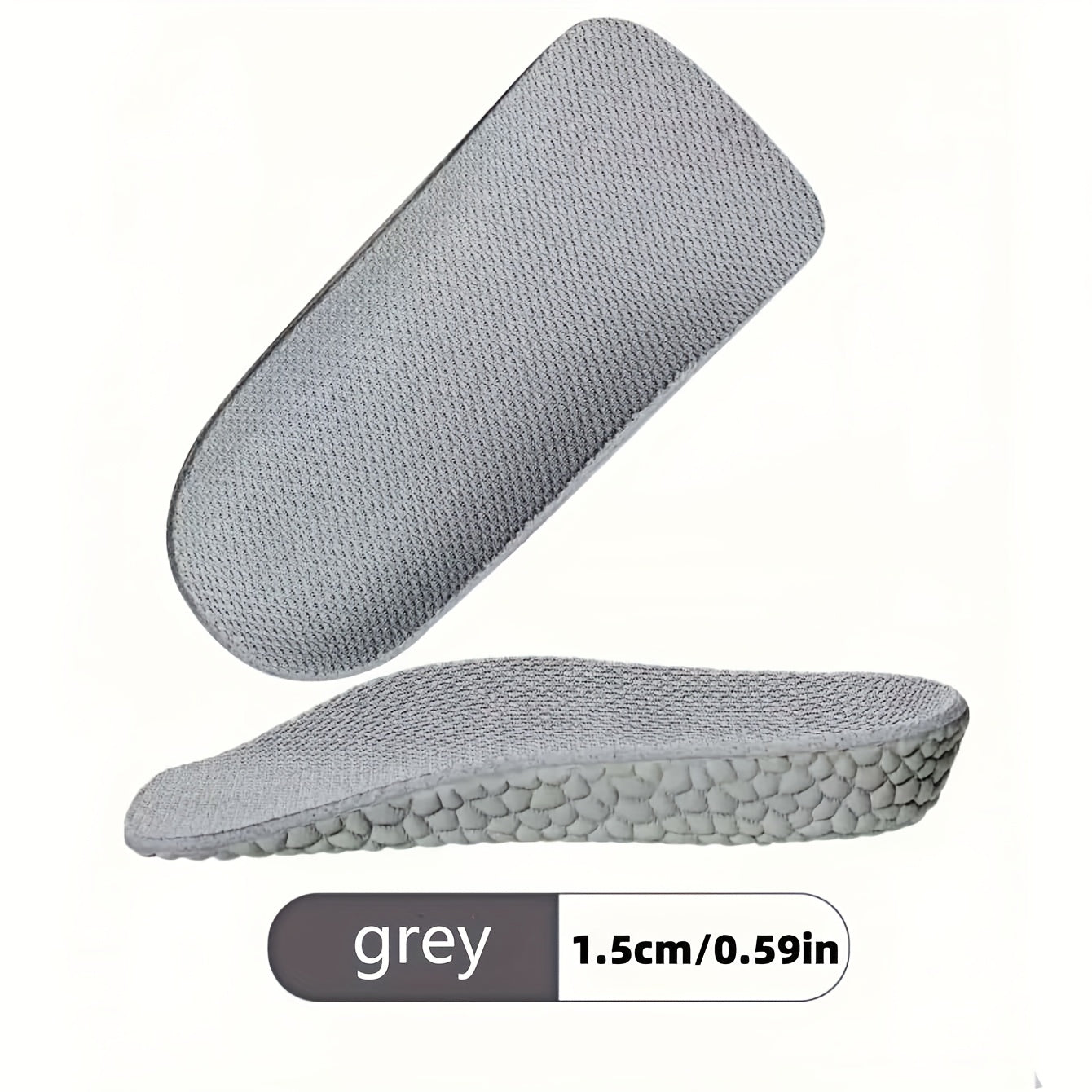 Unisex Memory Foam Height-Increasing Insoles with Arch Support and Shock Absorption