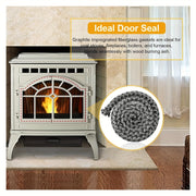 High-Temperature Graphite-Coated Fiberglass Stove Door Seal Rope 2.54cm x 172.72cm