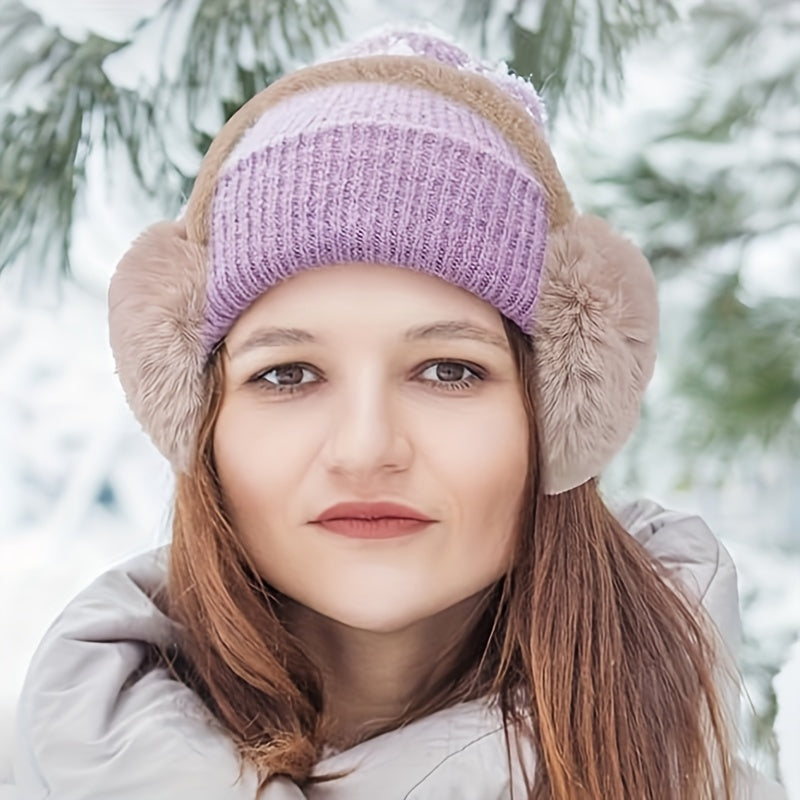 Women's Faux Fur Ear Warmer Headband for Cold Weather Outdoor Wear