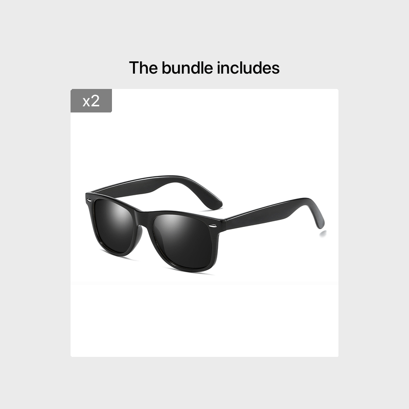 Men's Outdoor Retro Polarized Sunglasses Black 1 Pair
