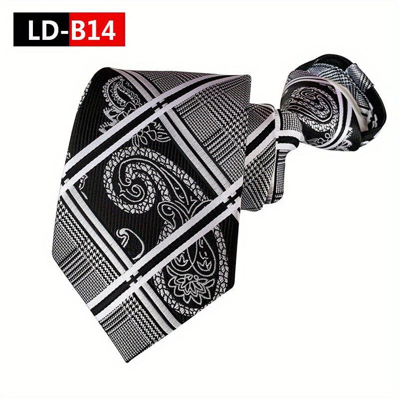 Men's Paisley Polyester Zipper Tie with Easy Pull Design in Spot Supply