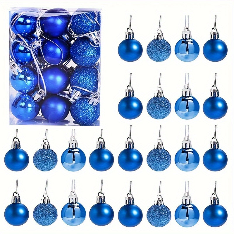 24-Piece Mini Shatterproof Christmas Tree Ornaments for Party Decorations