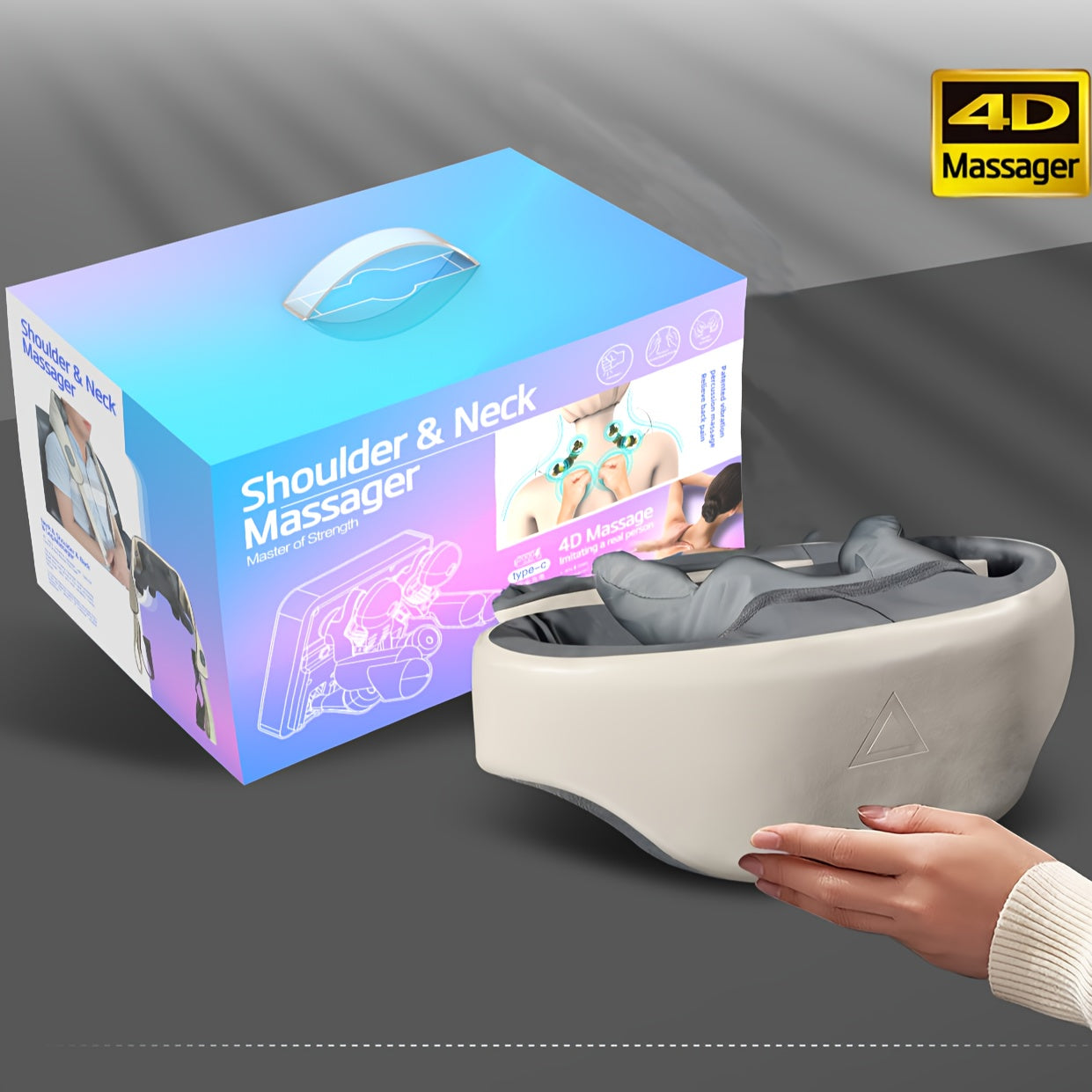 4D Shiatsu Neck Shoulder Massager USB Rechargeable Full Body Relief for Home Office Car