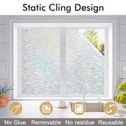Frosted PVC Window Film 8mil Static Cling Privacy Light Blocking for Home Bathroom Kitchen
