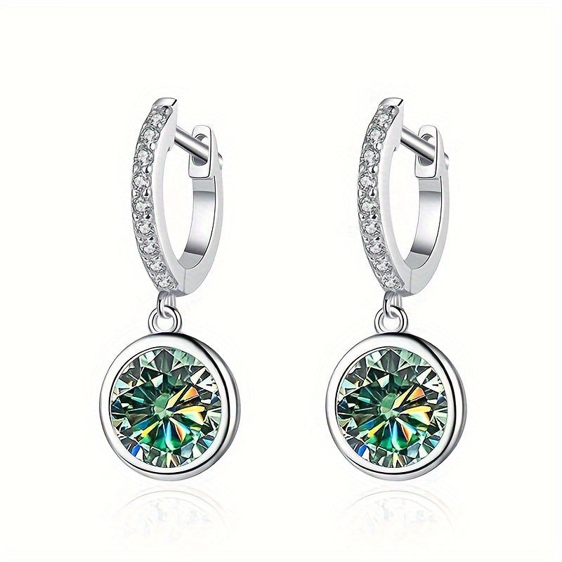 Sterling Silver Moissanite Bubble Hoop Earrings Unisex Gift for Birthday Christmas Valentine