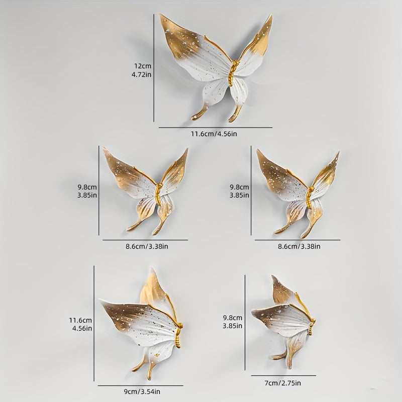Decoración de pared con mariposa de resina para salas de estar y dormitorios