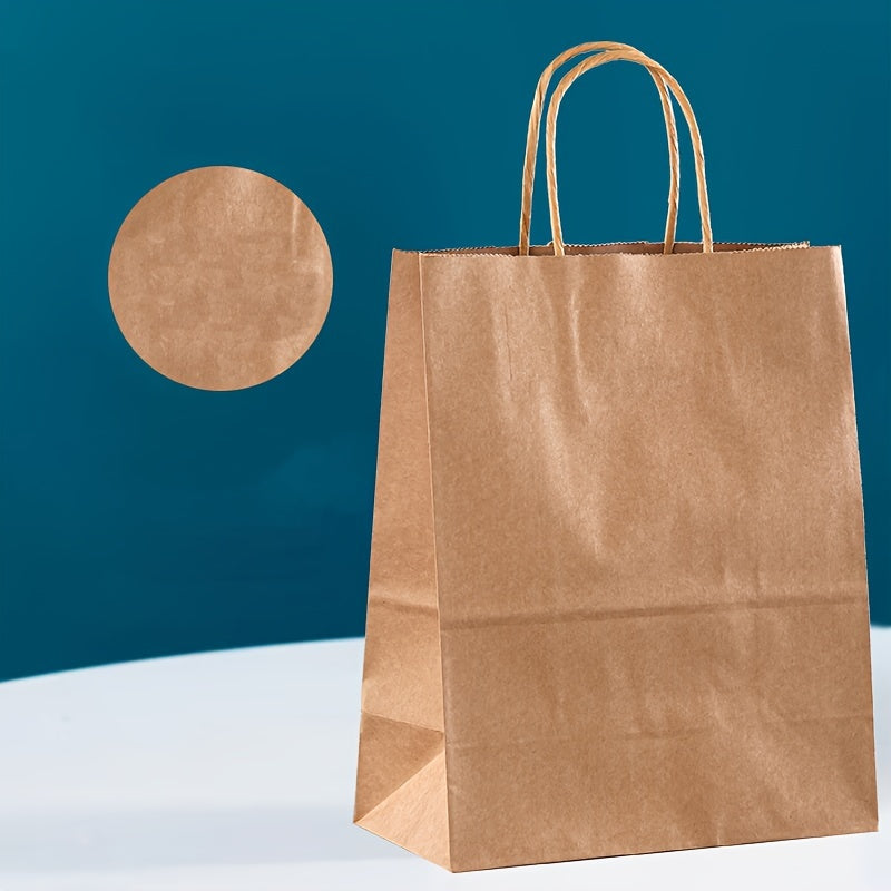 100 Pieces Kraft Paper Bags 15cm x 8cm x 21cm for Gift Packaging Shopping Takeout