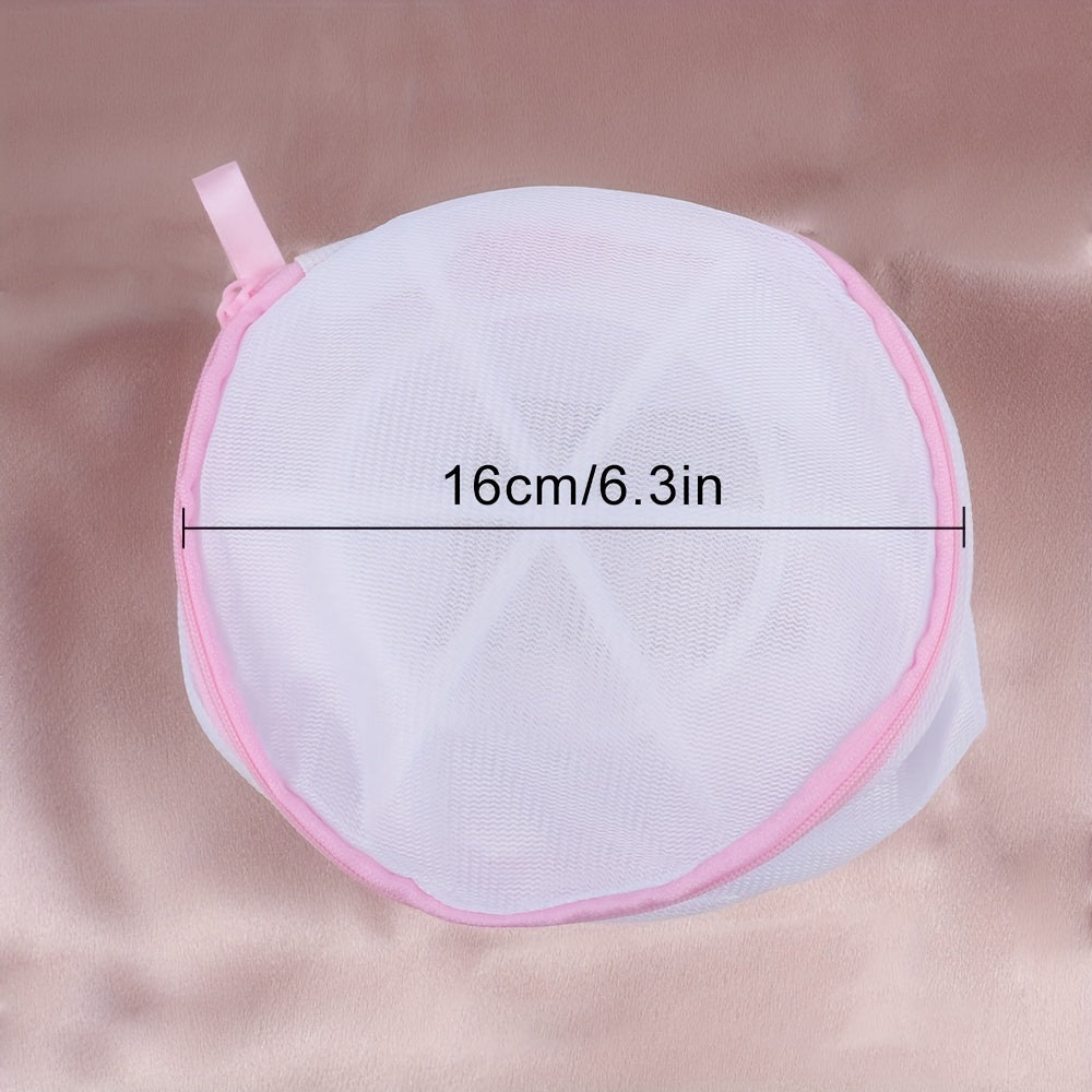 Polyester Mesh Laundry Bag for Delicates with Pink Zipper Breathable Washable Storage