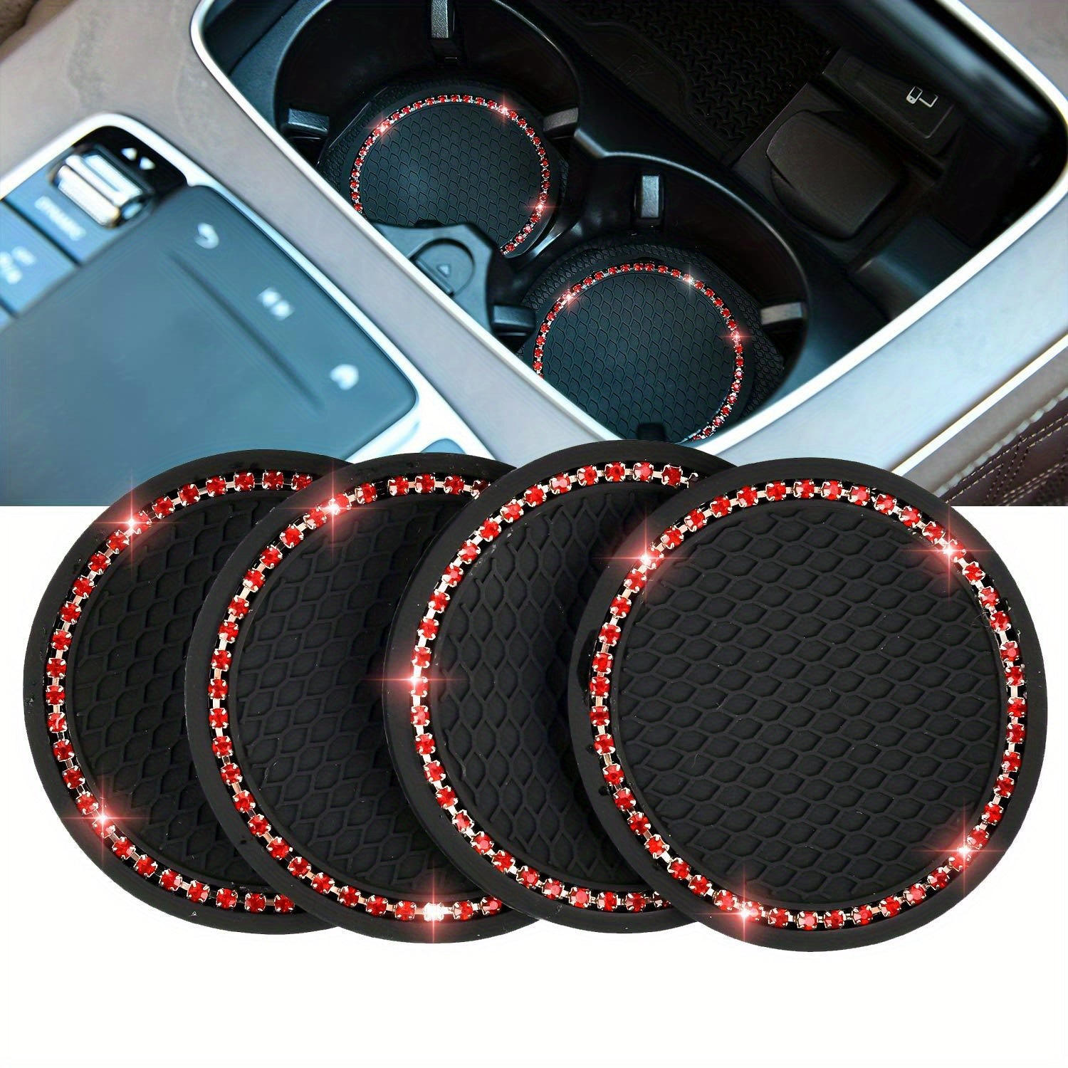 4 dona Silikon Kristal Rhinestone Avtomobil Qoplamalari Universal Transport Aksesuarlar