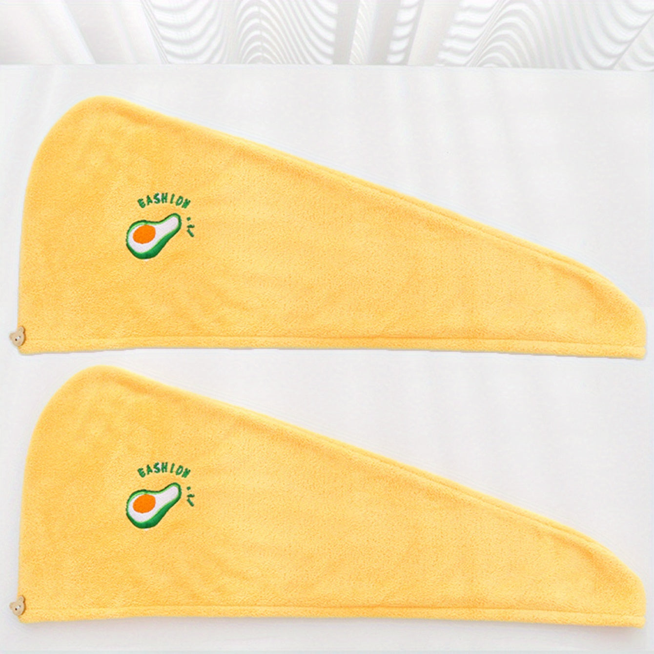 Cute Cartoon Hair Towel with Button for Quick Drying