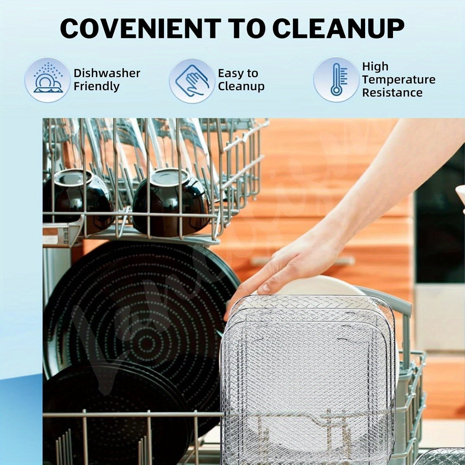 304 Stainless Steel Double Layer Air Fryer Rack for 7.5L-8L Square Air Fryers