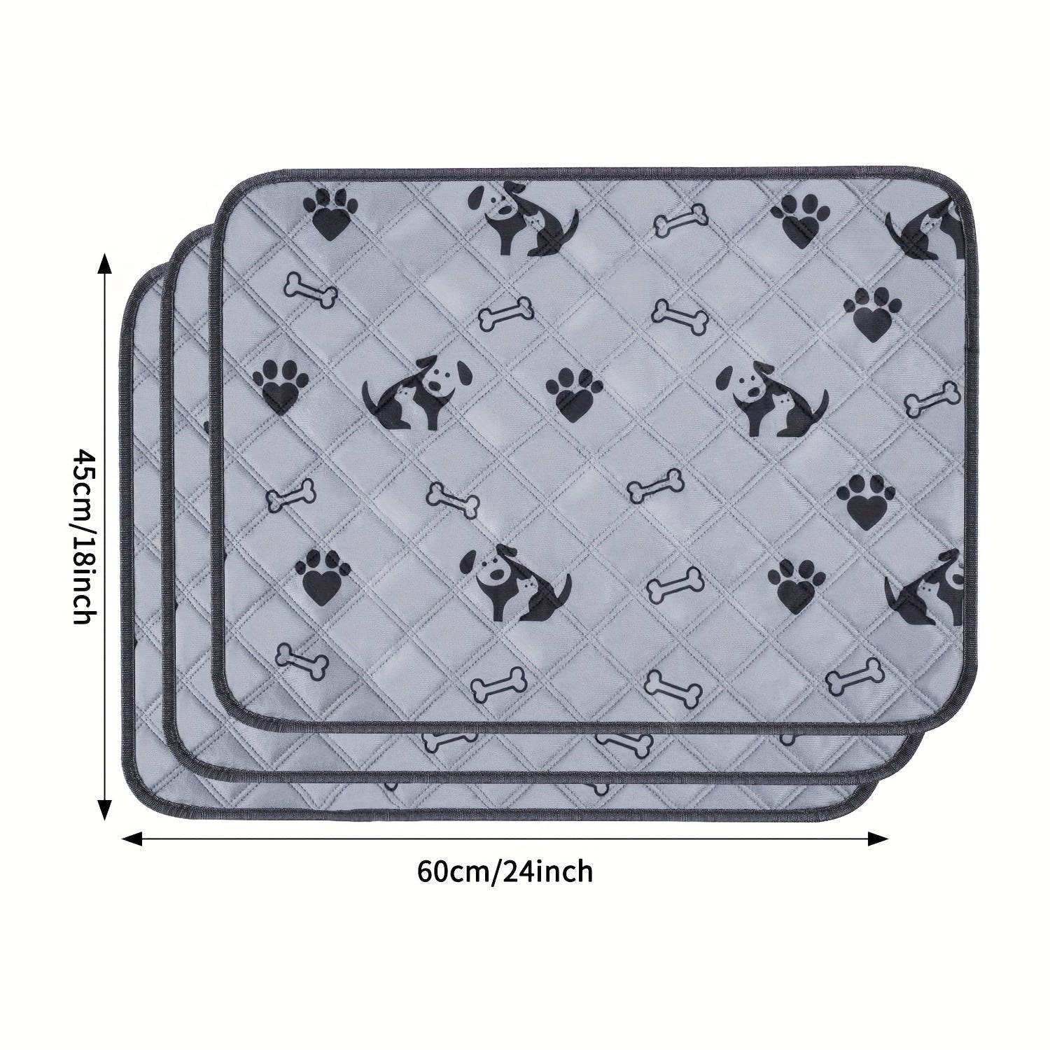 Washable Cartoon Print Dog Pee Pad Leak-Proof Absorbent Training Mat for Puppies and Cats