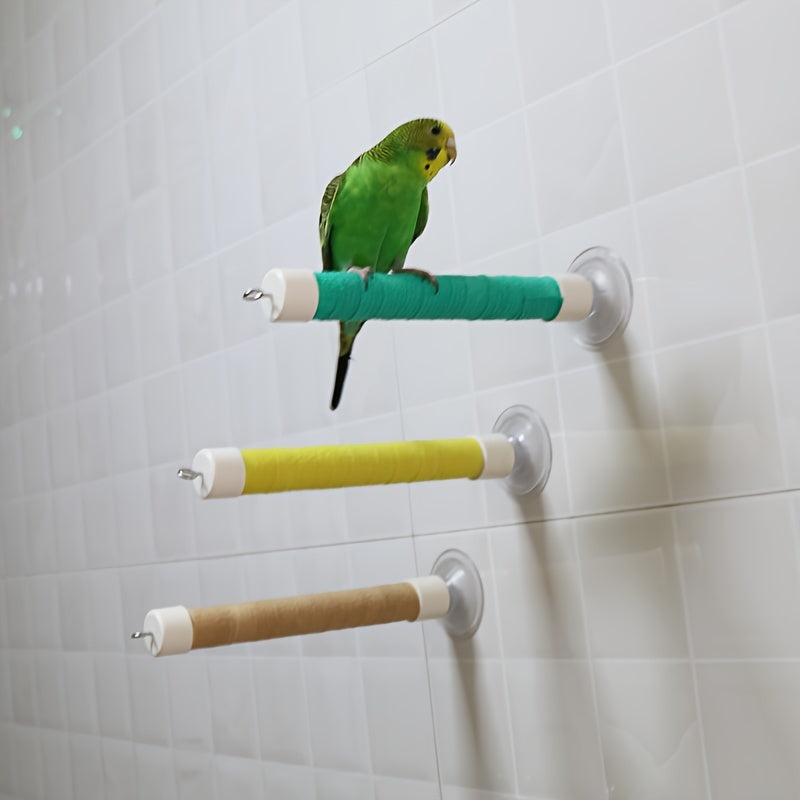 Rang-barang parrot qush uchun tishli va almashtiriladigan bandaj bilan suzuvchi shisha asos