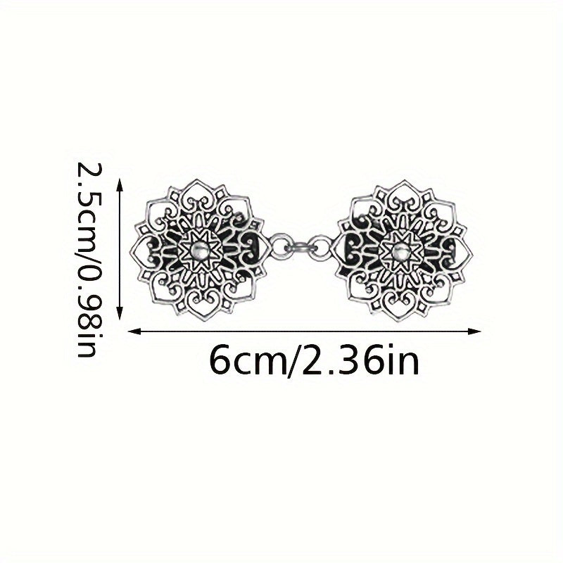 Ayollar uchun kardigan kliplar to'plami, ikki dona, noaniq shakldagi, vintage ilhomlangan sviter shalv pinlari, broshlar