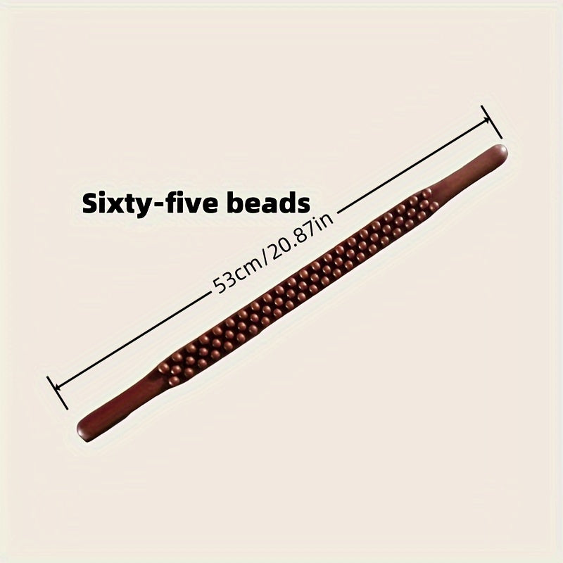 87 Bead Latex-Free Massage Stick for Full Body Muscle Relaxation with Wooden Handle