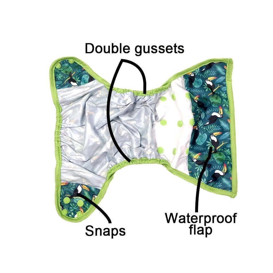 Cubierta de pañal de tela para bebé, impermeable, transpirable, ajustable, con broches, de talla única