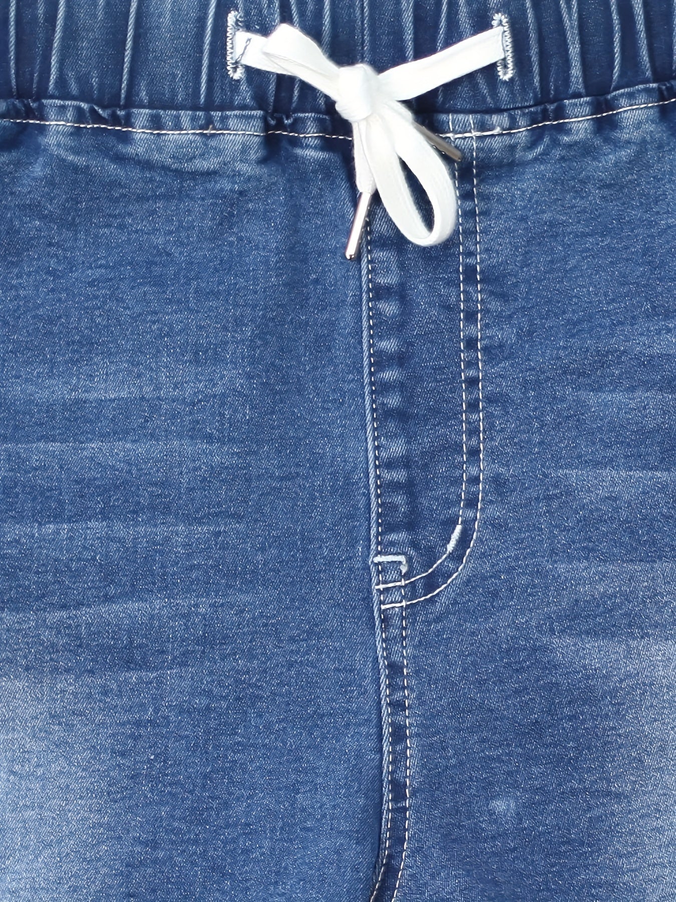 Women's Stretch Denim Shorts High Waist Ripped Casual Blue