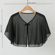 Women’s Chiffon Shawl with Frog Button Closure for Spring and Summer