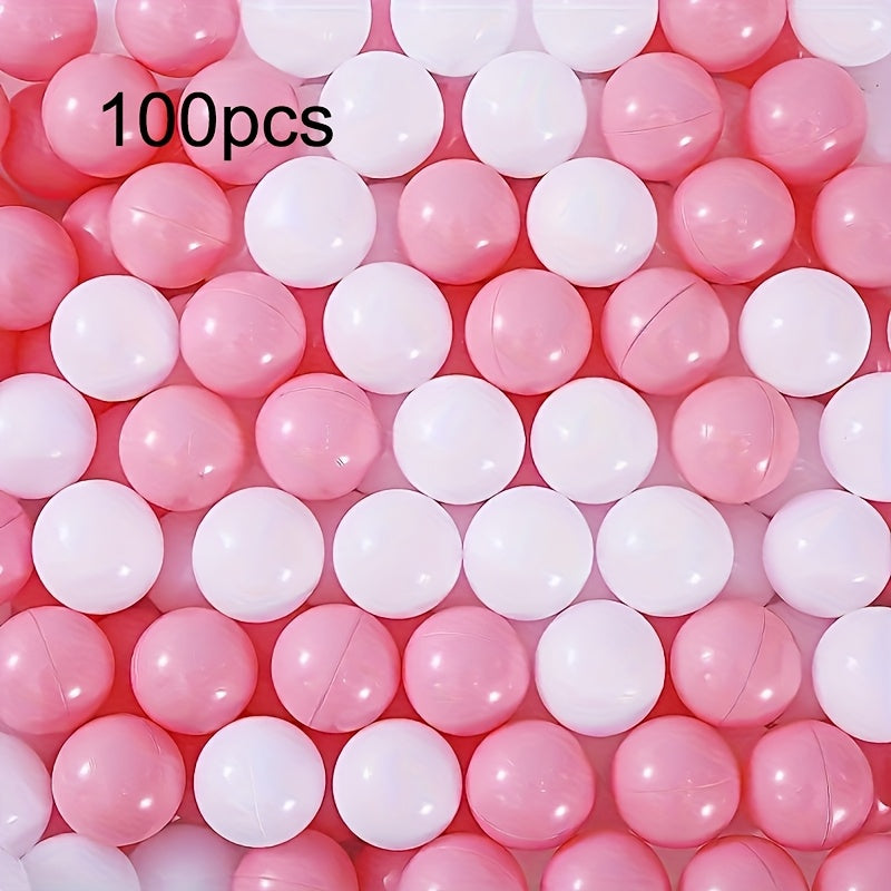 100pcs Pink and White Ball Pit Balls for Kids Non-Toxic PP for Children Ages 3-12