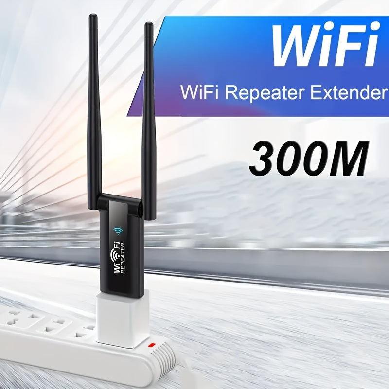 WiFi Signal Booster with 2 Antennas, 360° Coverage, Signal Penetration Enhancer