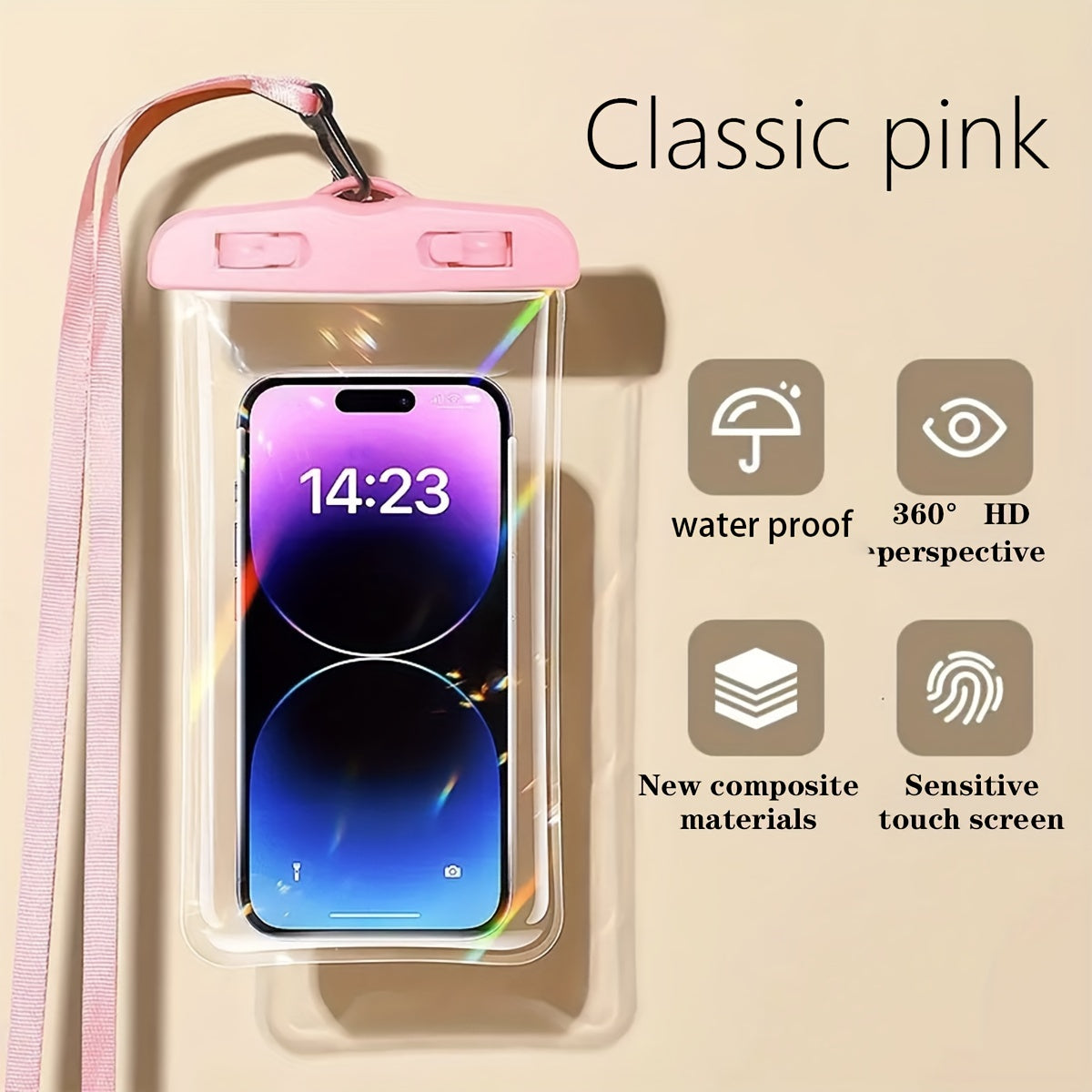 Водонепроницаемая сумка для мобильного телефона с веревкой, держатель на 8 дюймов, прозрачная пластиковая сушилка, шейный ремешок. Идеально подходит для спорта, активного отдыха и путешествий.