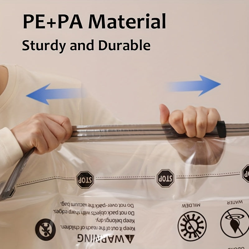 Set of 5 Reusable Vacuum-Sealed Storage Bags for Clothes and Bedding Space Saver