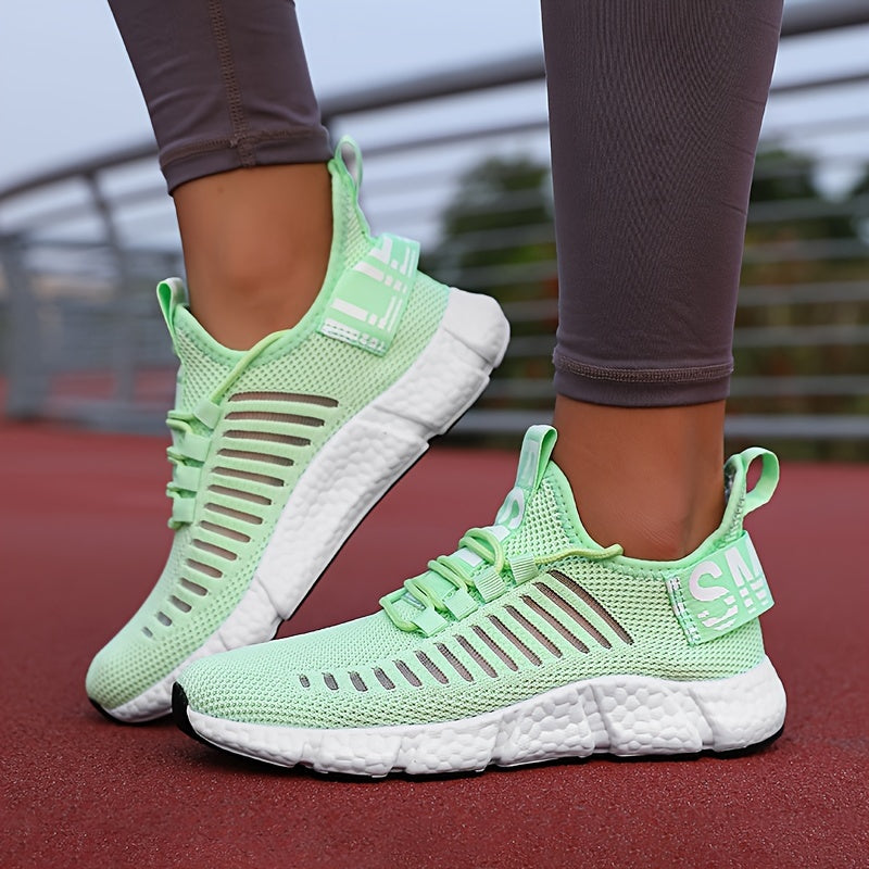 Ayollar uchun nafas oladigan knit platform sportkenglari, kundalik bog‘lamali tashqi poyabzal, kattaroq o‘lcham