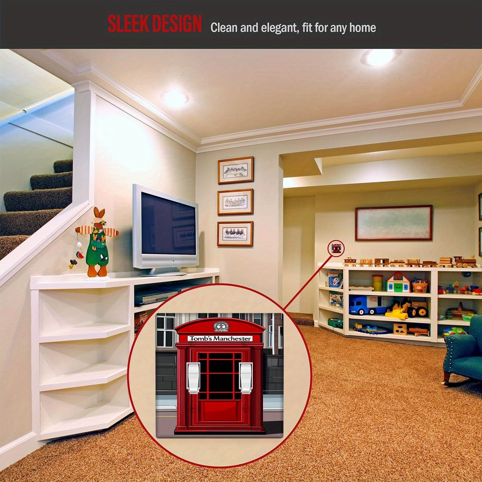 Cubierta de interruptor de estilo británico para cocina, baño, dormitorio, sala de estar 1-2 gang