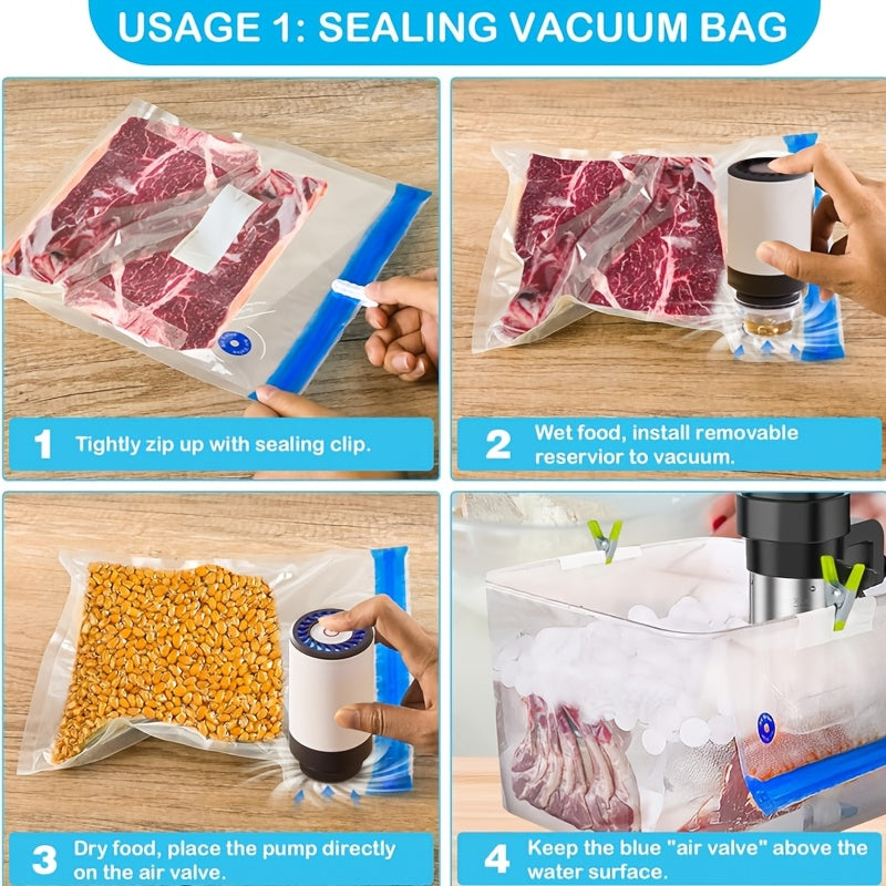 Wireless Handheld Vacuum Pump with USB Rechargeable Battery Digital Display for Food Preservation