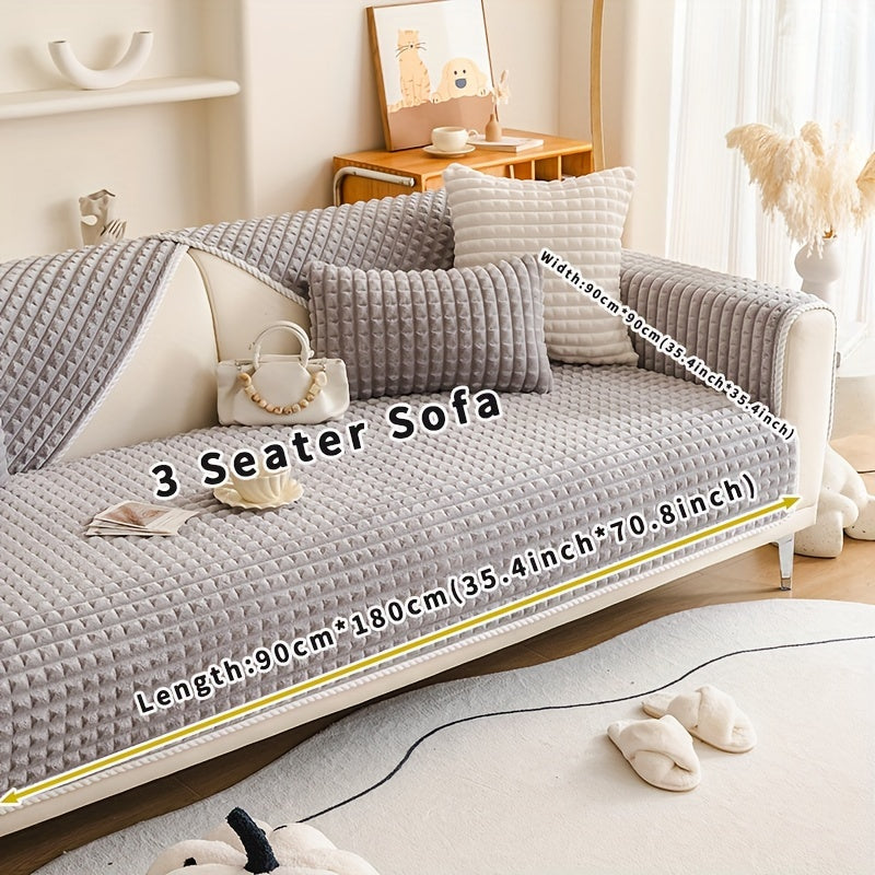 Funda de sofá de terciopelo con respaldo antideslizante para todas las estaciones, amigable con las mascotas, decoración para sala de estar y oficina