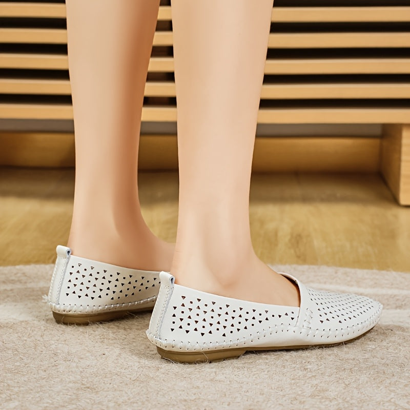Women’s Lightweight Hollow-Out Flats Slip-On Oxford Shoes Cushioned Comfort