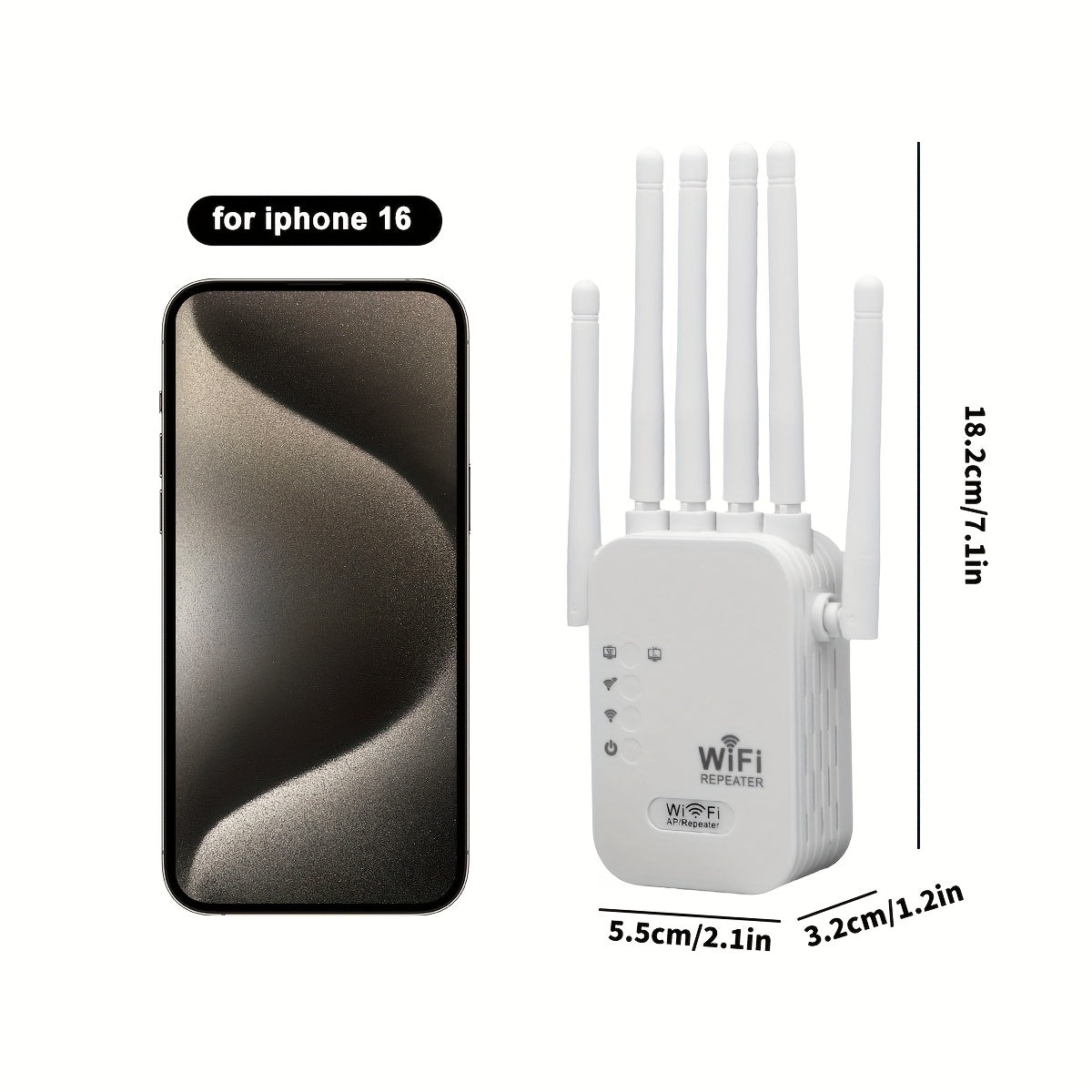 WiFi 6 Extender 1200Mbps with Six Antennas Ethernet Compatible AP Mode for Stable Remote Work