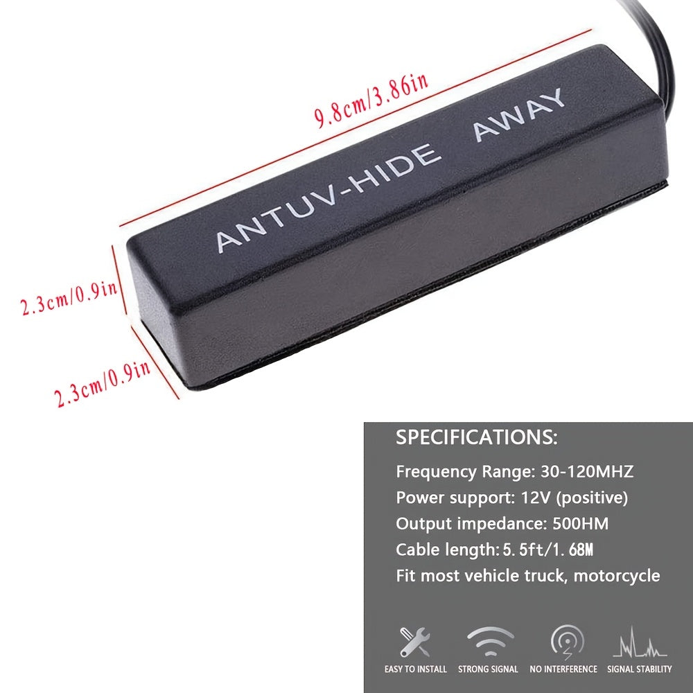 Car Radio Antenna Invisible Amplifying FM/AM 12V Autoantenna