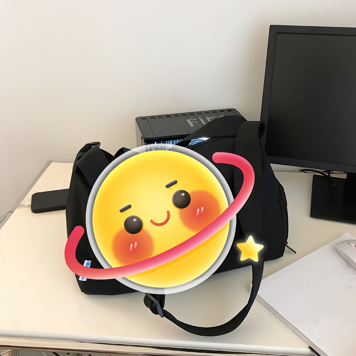 Pink Duffel Bag with Headphone Jack for Gym Travel and Short Trips Lightweight and Stylish